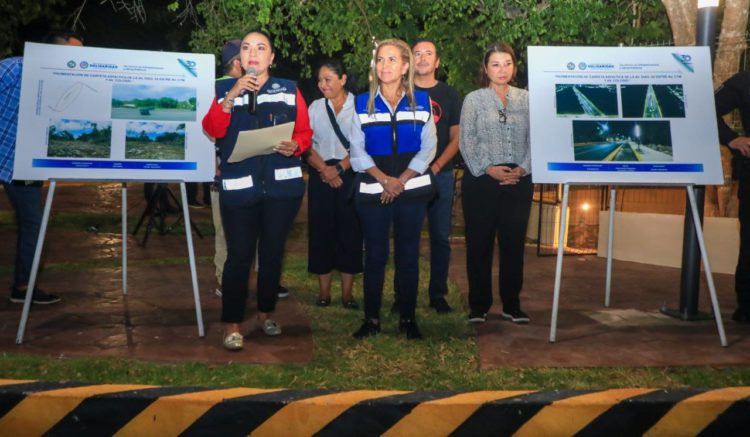 Recorre Lili Campos junto a ciudadanos  y funcionarios la recién construida Av. Diagonal 65